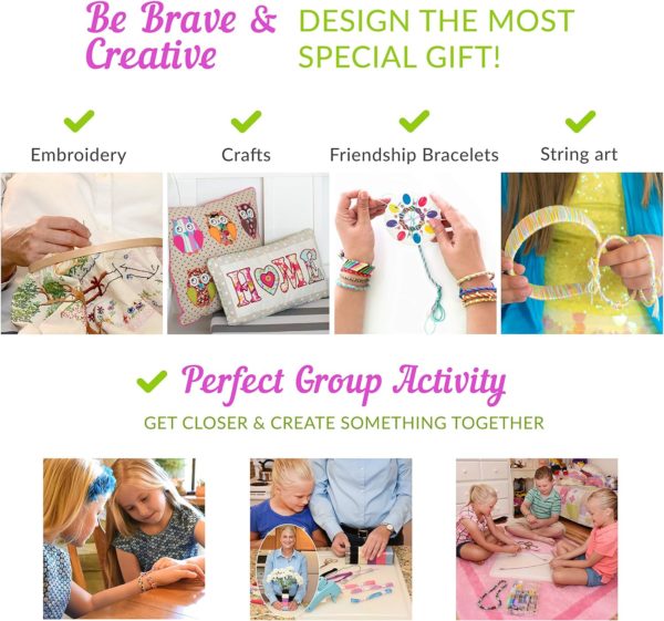 Premium 105 Embroidery Thread Skeins - Friendship Bracelet String Ã¢â‚¬â€œ Perfect Embroidery Floss Kit for Beginners Ã¢â‚¬â€œ Set of 10 Gold Eye Needles and 1 Threader Included Ã¢â‚¬â€œ DMC Color Card Included - Image 4